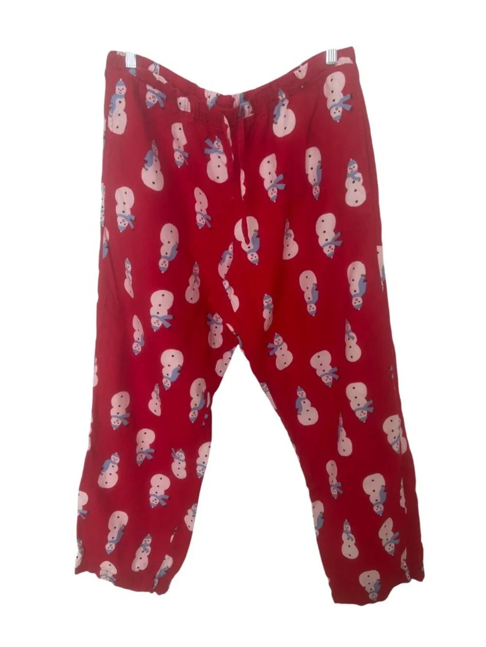 Hanna Andersson Mens/Unisex Red Snowman Print Pajama Set